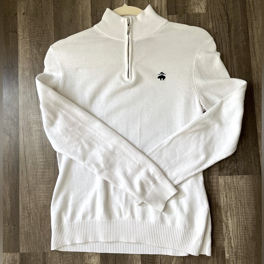 Brooks Brothers White Half-Zip Sweater size Small